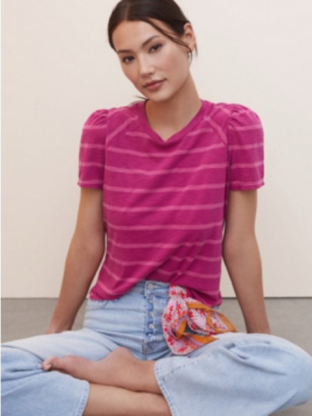 Anthropologie Puff Sleeved Tee